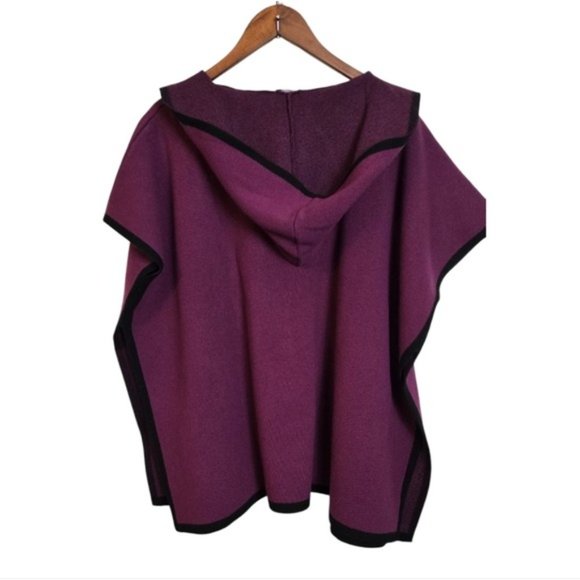 State Fusio Merino Wool Cashmere Womens Cardigan Berry Hooded Sweater Medium - Picture 8 of 12